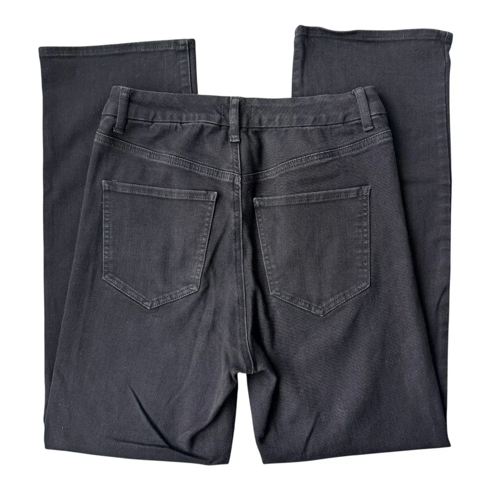 Express Women's Modern Straight Super‎ High Rise Black Stretch Jeans Size M
